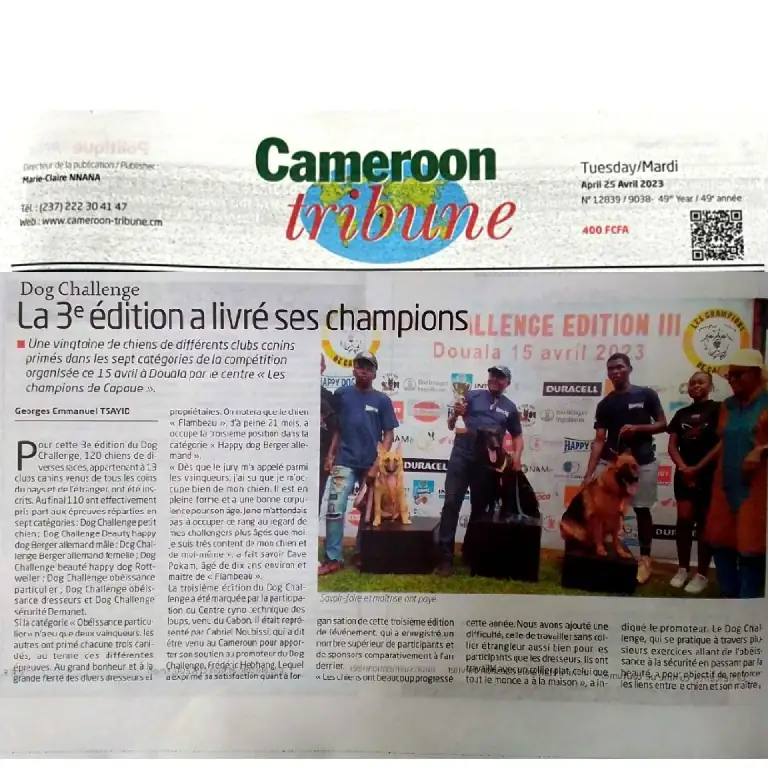 (Cameroun Tribune) Dog Challenge – La 3e Edition a livré ses champions