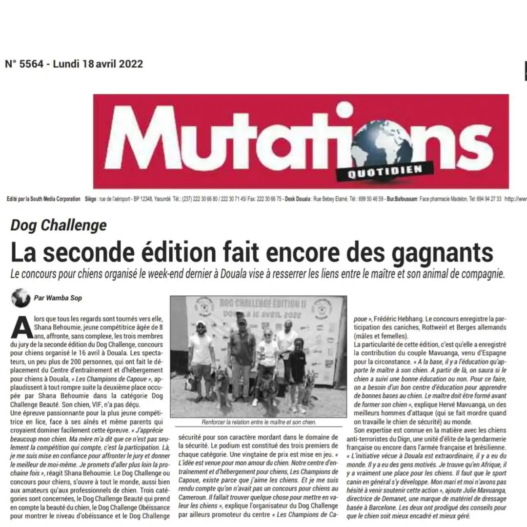 (Mutation) Dog Challenge – La Seconde Edition Fait Encore Des Gagnants