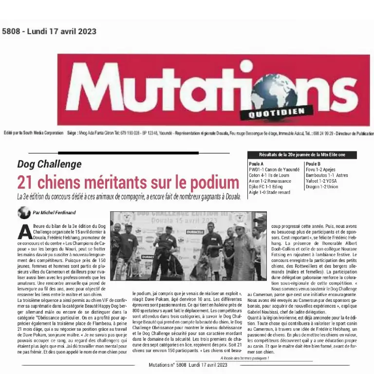 (Mutation) Dog Challenge – 21 Chien méritants sur le podium